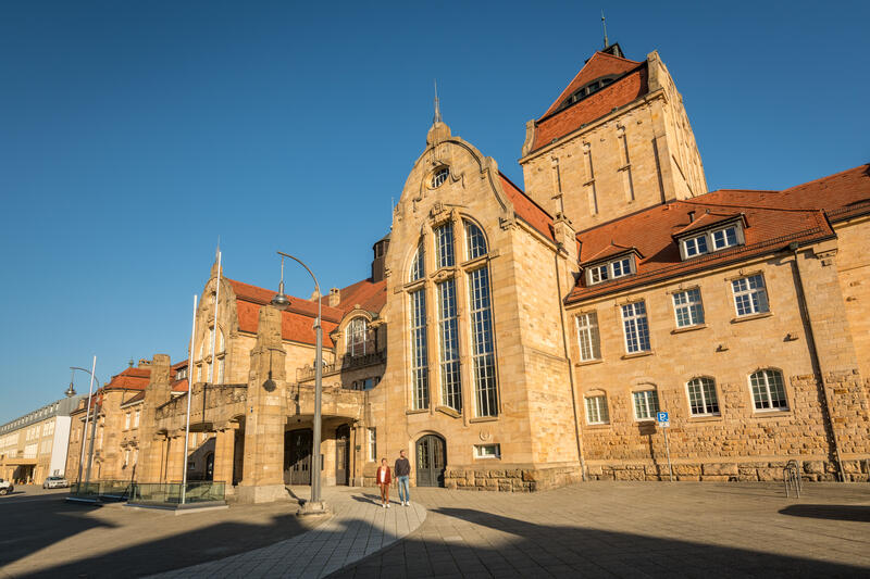 Die historische Jugendstil-Festhalle, der „Musentempel“ der Stadt Landau. 