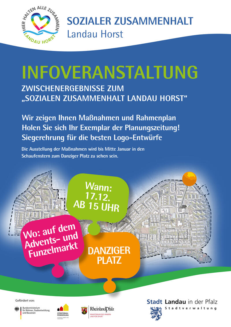 Am Samstag, 17. Dezember, auf dem Danziger Platz: der Advents- und Funzelmarkt samt Infostand zum Projekt &raquo;Sozialer Zusammenhalt&laquo;.