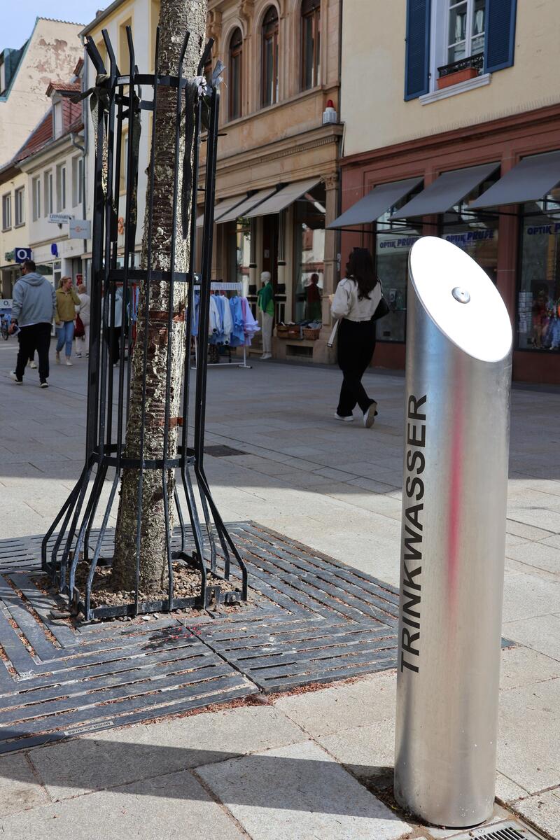 Einer der zwei neuen Trinkwasserbrunnen steht in der Gerberstra&szlig;e. 