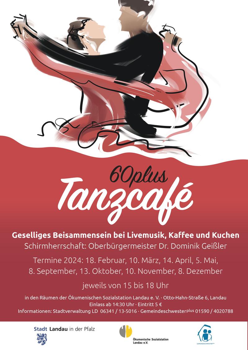 Die Termine f&uuml;r das Tanzcaf&eacute; 60plus im Jahr 2024.
