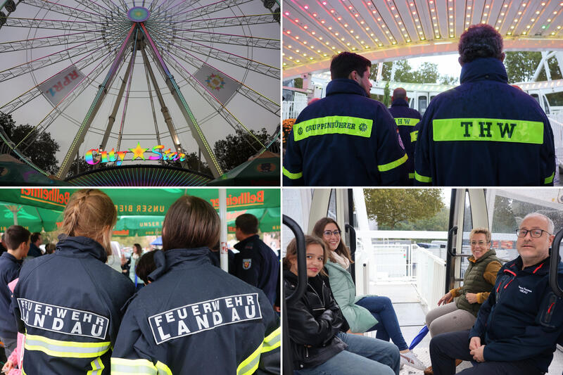 Runden drehen als Dankesch&ouml;n f&uuml;r ganz viel Engagement: der Helferinnen- und Helfertag auf dem Landauer Riesenrad.