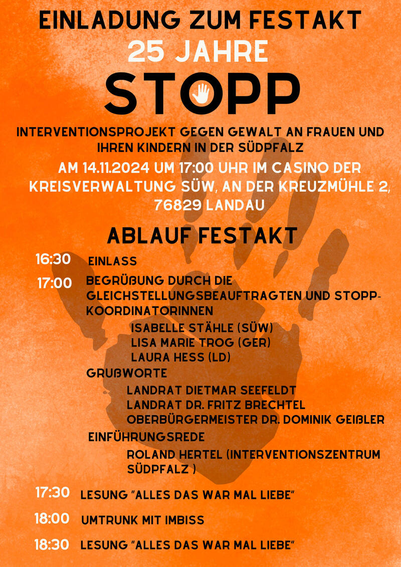 Am Donnerstag, 14. November, feiert das Interventionsnetzwerk STOPP sein 25-j&auml;hriges Bestehen.