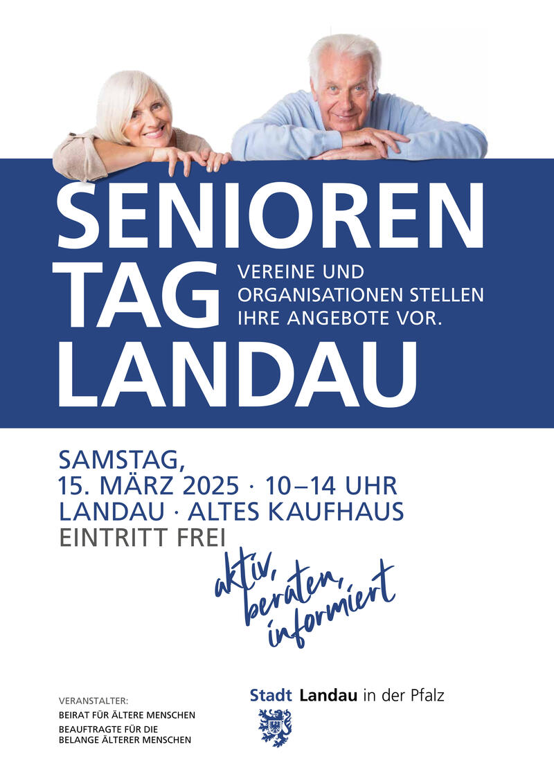 Am 15. M&auml;rz findet im Alten Kaufhaus in Landau der Seniorentag statt. 