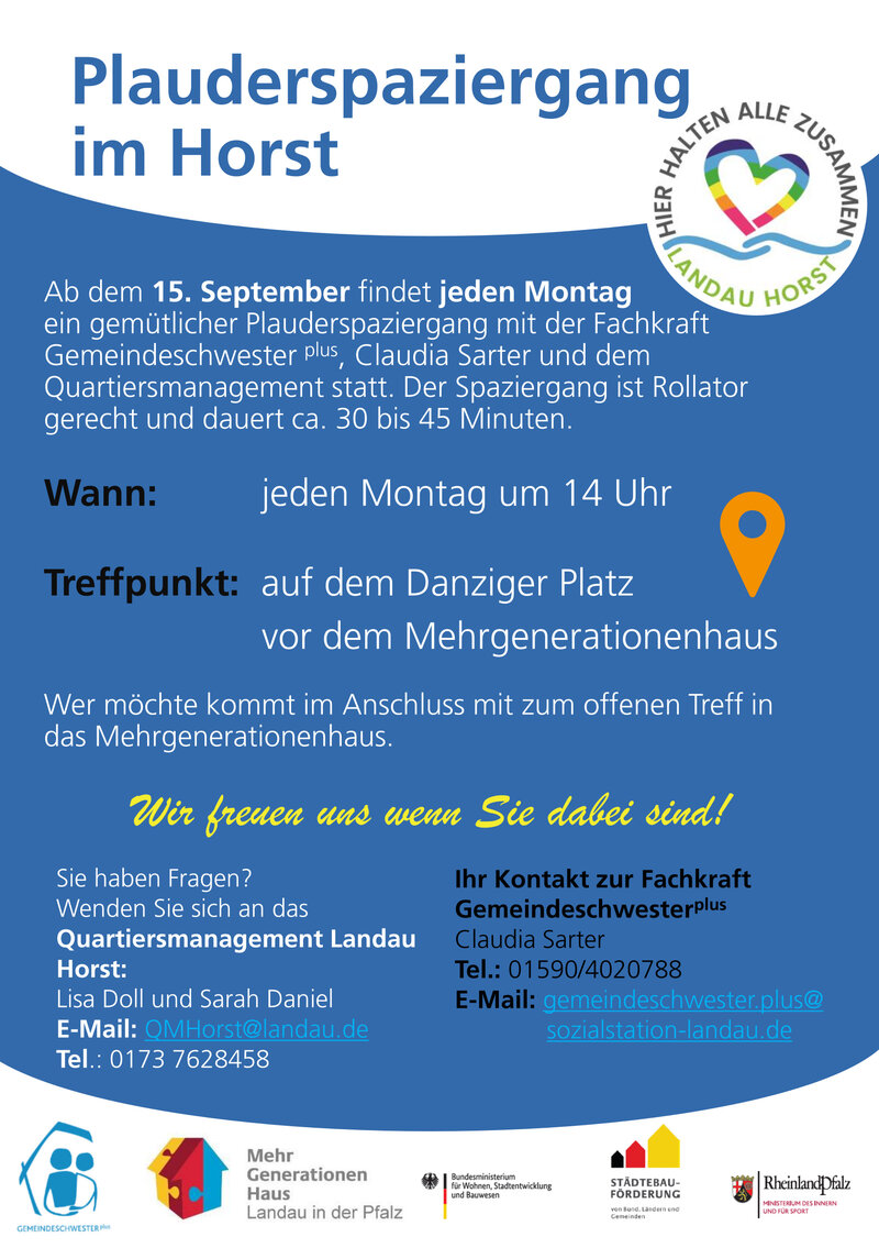 Flyer zum Plauderspaziergang im Landauer Horst 