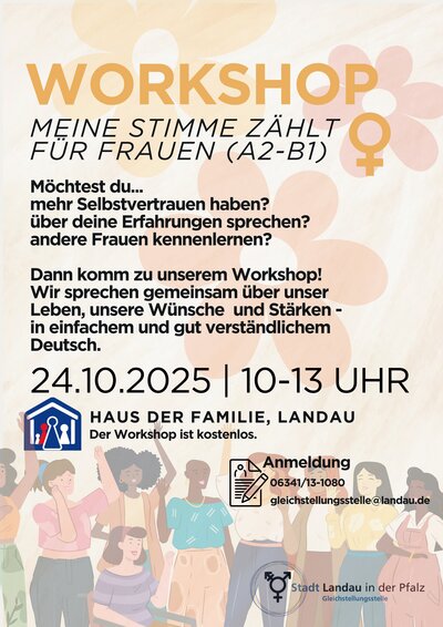 Bild vergr&ouml;&szlig;ern: am 24. Oktober findet in Landau der kostenlose Workshop &raquo;Stark durch Austausch und Empowerment&laquo; f&uuml;r Frauen mit Migrationshintergrund statt.