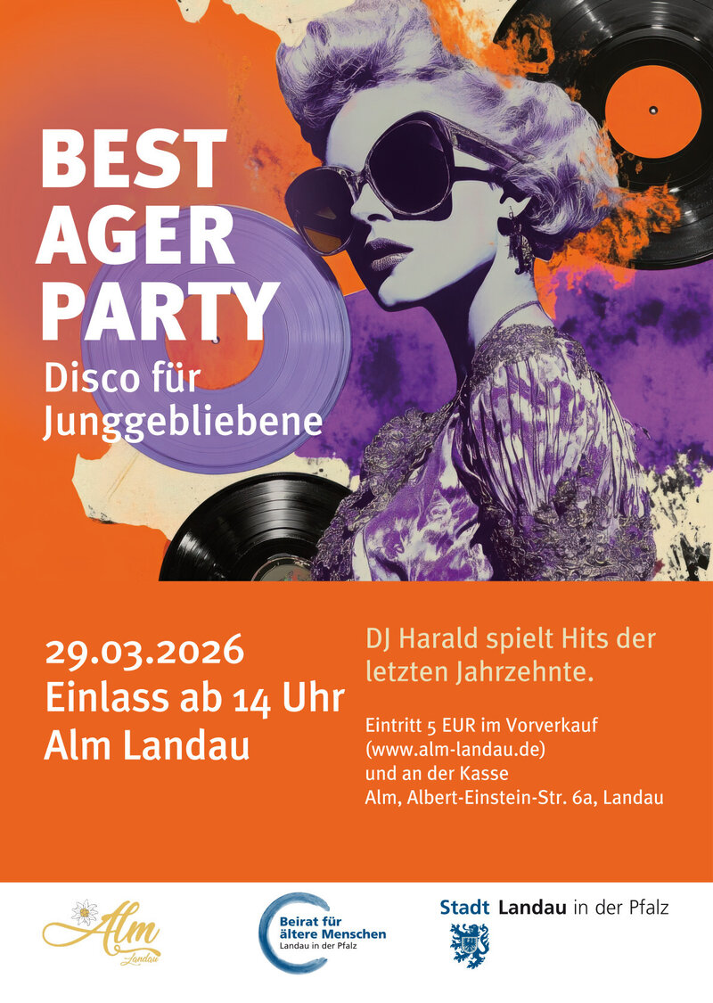 &raquo;Disco f&uuml;r Junggebliebene&laquo; gibt's Ende M&auml;rz in Landau. 