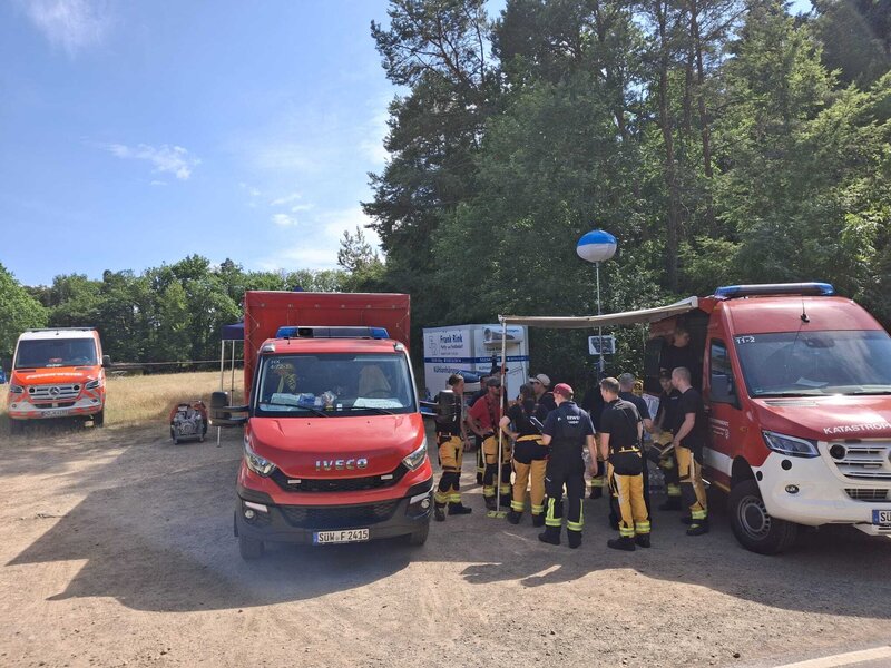 Beim Einsatz zur Waldbrandbek&auml;mpfung in Bad Kreuznach.