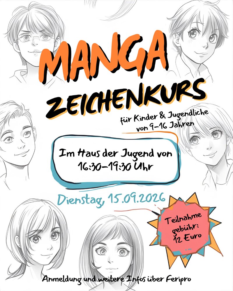 In dem Kompaktkurs lernen die Teilnehmenden unter anderem Schritt f&uuml;r Schritt, typische Manga-Gesichter mit unterschiedlichen Augentypen zu zeichnen.