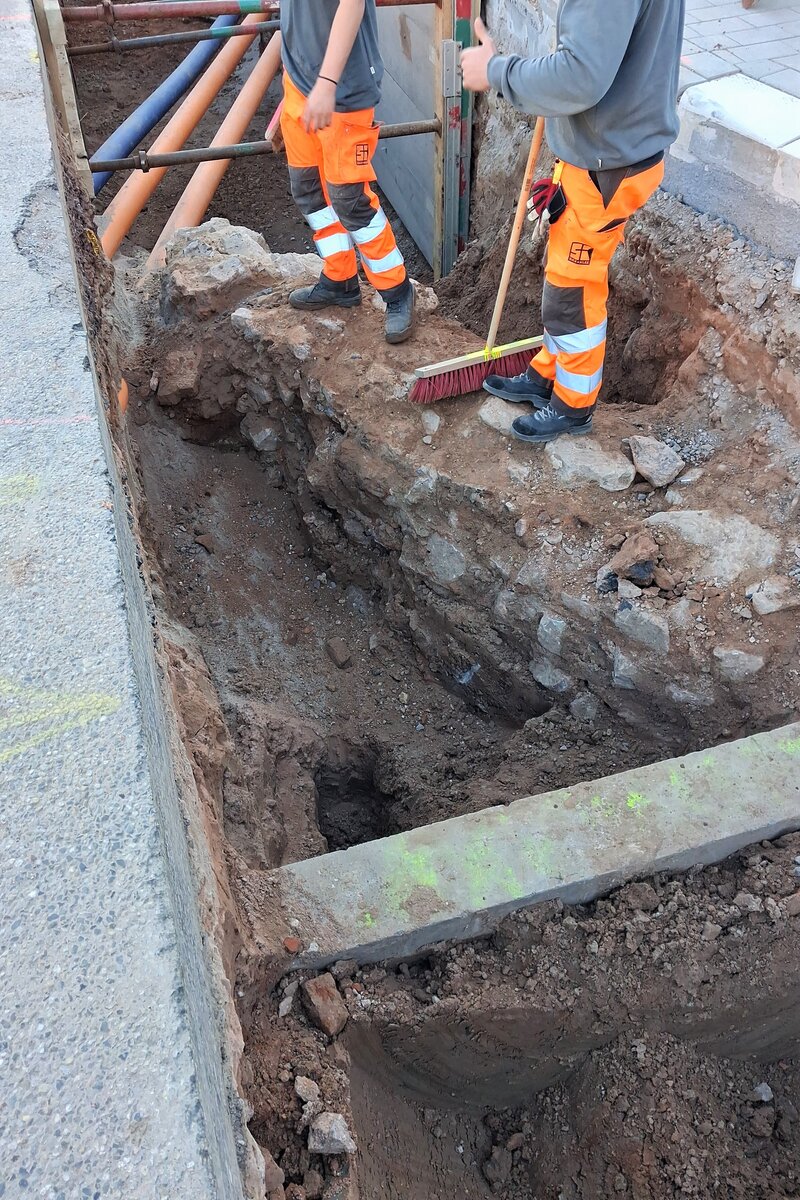 Im Landauer Marienring wurden Reste der historischen Stadtmauer gefunden. 