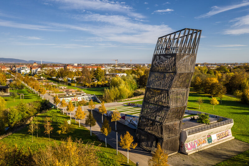 Der Aussichtsturm auf dem Landesgartenschaugel&auml;nde in Landau ist wieder offen. 
