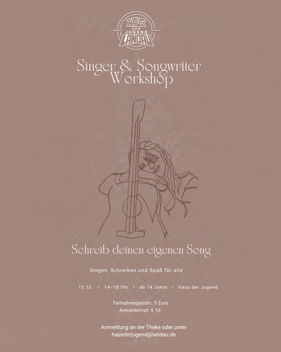 Bild vergr&ouml;&szlig;ern: &raquo;Schreib deinen eigenen Song&laquo;: Am 12. Oktober veranstaltet die Jugendf&ouml;rderung der Stadt Landau einen Singer&Songwriter-Workshop.