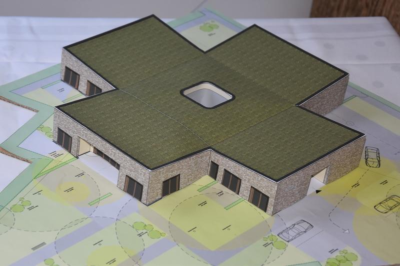 Das Modell des station&auml;ren Hospizes, das aktuell auf dem Gel&auml;nde des Landauer Bethesda entsteht. Das Hospizprojekt erfreut sich seit Beginn gro&szlig;er Spendenunterst&uuml;tzung aus der Bev&ouml;lkerung. 