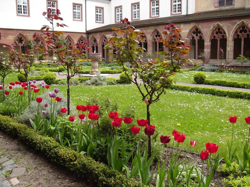 Oase der Ruhe und beliebtes Fotomotiv: Der wundersch&ouml;ne Kreuzgarten in der Landauer Innenstadt. 