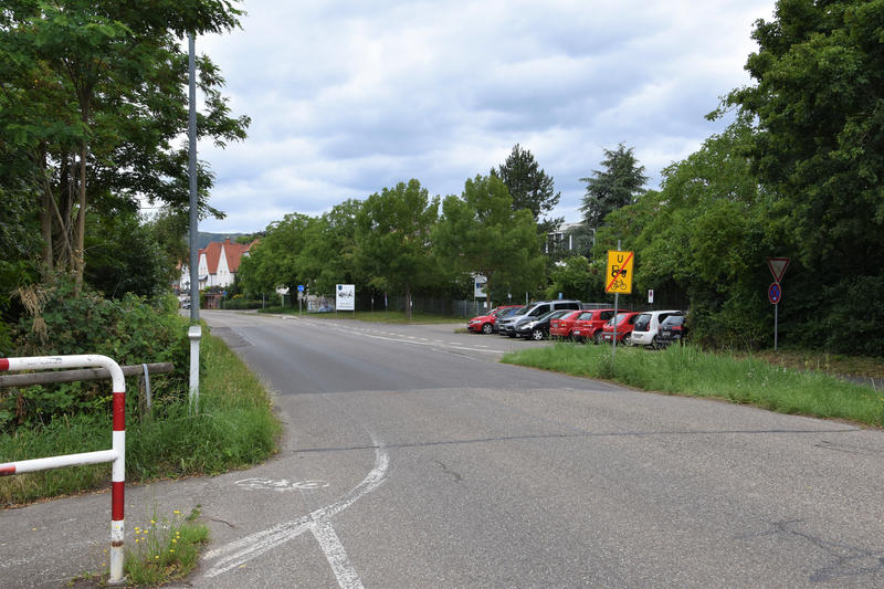 An dieser Stelle m&ouml;chte die Stadt Landau eine Verkehrsinsel bauen, damit der Fu&szlig;- und Radverkehr die Stra&szlig;e in zwei Schritten &uuml;berqueren kann. 