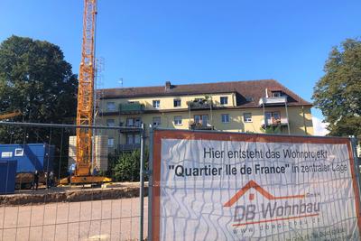 Bild vergr&ouml;&szlig;ern: Bei dem Bauvorhaben der DB Wohnbau GmbH in der Zweibr&uuml;cker Stra&szlig;e entstehen auch sozial gef&ouml;rderte Wohnungen.
