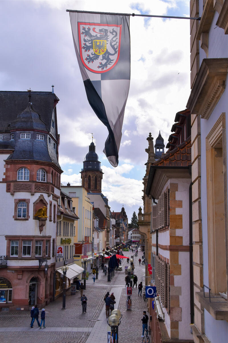 Ein aktueller Blick in die Landauer Fu&szlig;g&auml;ngerzone. 