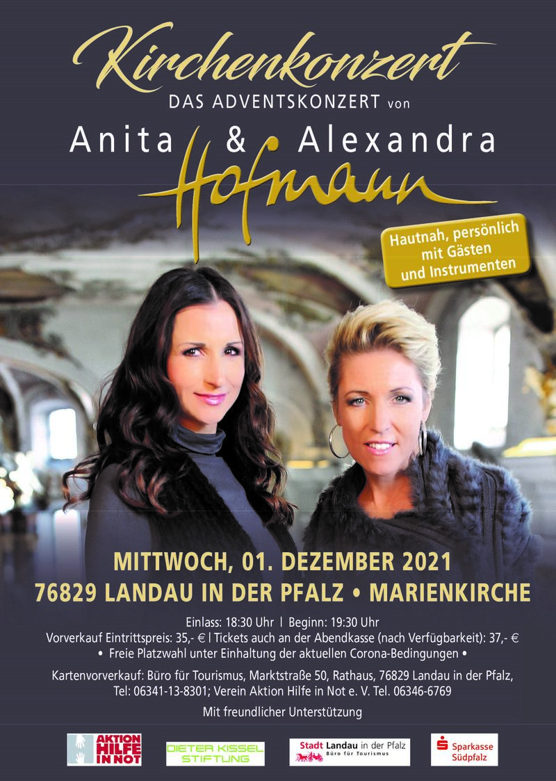 Anita & Alexandra Hofmann sind auf Kirchenkonzert-Tournee und treten am 1. Dezember in der Landauer Marienkirche auf. 