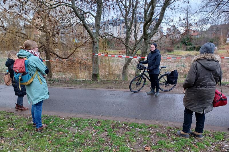 Vor-Ort-Termin im Landauer Ostpark mit Umweltdezernent Lukas Hartmann. 